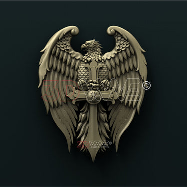 EAGLE ON A CROSS 3D STL 3DWave